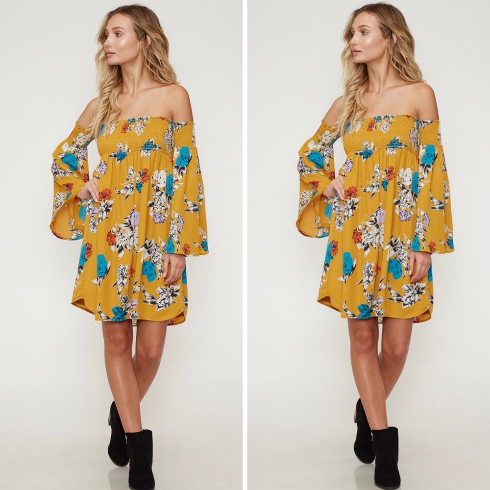 Off the shoulder floral print dress - Picture 5 of 8